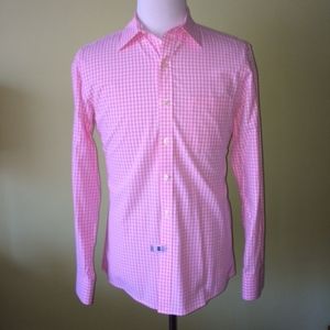 Izod SLIM FIT Candy Pink/White Check Shirt, Medium